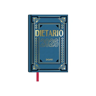 Dohe Dietario Anual Octavo - Dia Pagina - Fabricado en Geltex con Carton Contracolado - Tamaño 11.5x16.6cm - Colores Surtidos Aleatorios