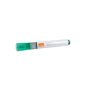 Nobo Pack de 10 Rotuladores para Pizarra Blanca - Punta Redonda 3mm - Tinta Liquida - Ventana para Ver el Nivel de Tinta - Color Verde