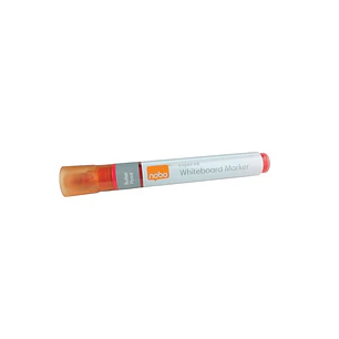 Nobo Pack de 10 Rotuladores para Pizarra Blanca - Punta Redonda 3mm - Tinta Liquida - Ventana para Ver el Nivel de Tinta - Color Rojo