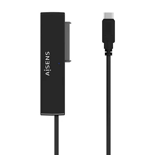 Aisens Adaptador SATA a USB-C USB 3.0/USB3.1 GEN1 para Discos Duros 2.5? y 3.5? con Alimentador - Color Negro