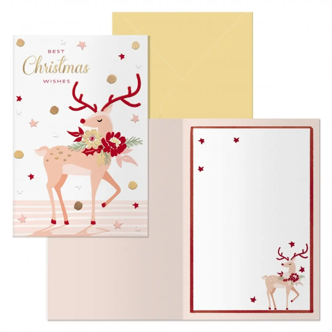 Dohe Nara Pack de 6 Tarjetas de Felicitacion Navideña con Sobre - Tamaño Cerrada 11.5x17cm, Abierta 23x17cm - Papel Offset - Impresas a todo Color 1