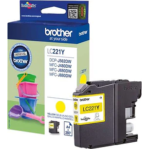 Brother LC221 Amarillo Cartucho de Tinta Original - LC221YBP