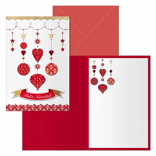 Dohe Carrusel Pack de 6 Tarjetas de Felicitacion Navideña con Sobre - Tamaño Cerrada 11.5x17cm, Abierta 23x17cm - Papel Offset - Impresas a todo Color