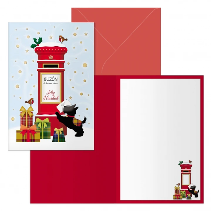 Dohe Buzon Pack de 6 Tarjetas de Felicitacion Navideña con Sobre - Tamaño Cerrada 11.5x17cm, Abierta 23x17cm - Papel Offset - Impresas a todo Color 1