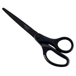 Leitz Quality Tijeras de Acero Inoxidable 18cm - Revestimiento de Titanio - Antiadherentes - Agarre Ergonomico - Color Negro