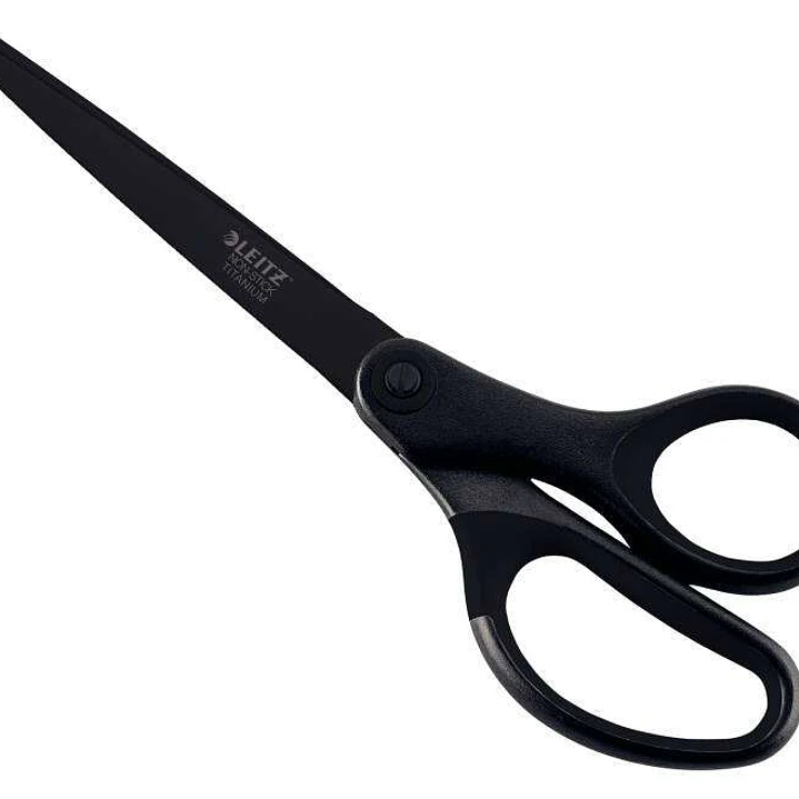 Leitz Quality Tijeras de Acero Inoxidable 18cm - Revestimiento de Titanio - Antiadherentes - Agarre Ergonomico - Color Negro 1