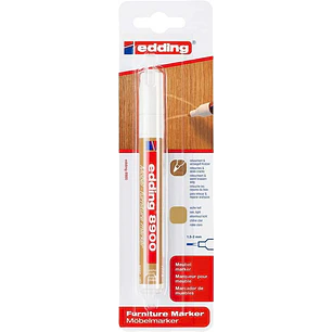 Edding 8900 Rotulador Permanente para Muebles - Punta Redonda 1.5-2mm - Resistente a la Luz - Secado Rapido - Color Roble Claro