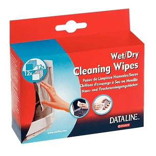Esselte Pack de 12 Toallitas Secas y 12 Toallitas Humedas para Pantallas - Envasadas en Sobres - Eliminan el Polvo