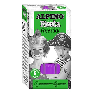 Alpino Fiesta Face Stick Pack con 6 Barritas de Pintura Facial - Sistema Retractil Giratorio - Se Lava con Agua - Testado Dermatologicamente - Color V