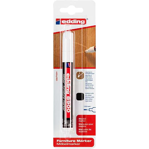 Edding 8900 Rotulador Permanente para Muebles - Punta Redonda 1.5-2mm - Resistente a la Luz - Secado Rapido - Color Nogal Oscuro