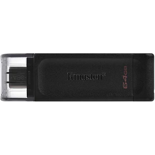 Kingston DataTraveler 70 Memoria USB Tipo C 64GB - USB-C 3.2 Gen 1 - Con Tapa - Color Negro (Pendrive)