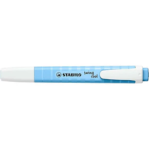 Stabilo Swing Cool Pastel Marcador Fluorescente - Cuerpo Plano - Punta Biselada - Trazo entre 1 y 4mm - Tinta con Base de Agua - Antisecado - Color Az