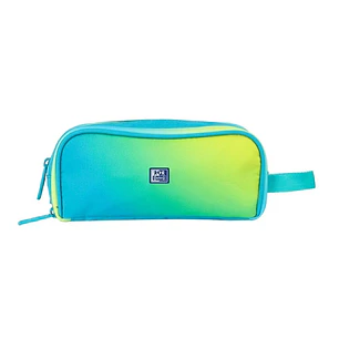 Oxford Gradient Estuche Portatodo - 3 Cremalleras - Asa Lateral - Fabricado en Material Reciclado - Color Electric Lime