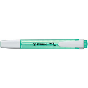 Stabilo Swing Cool Marcador Fluorescente - Cuerpo Plano - Punta Biselada - Trazo entre 1 y 4mm - Tinta con Base de Agua - Antisecado - Color Turquesa