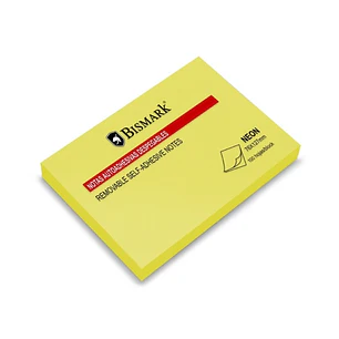Bismark Bloc de 100 Notas Adhesivas 76x127mm - Color Amarillo Neon
