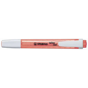 Stabilo Swing Cool Marcador Fluorescente - Cuerpo Plano - Punta Biselada - Trazo entre 1 y 4mm - Tinta con Base de Agua - Antisecado - Color Rojo
