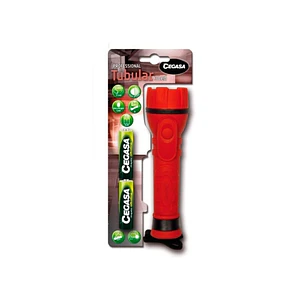 Cegasa Profesional Linterna de 3 LED - Cuerpo de Goma Antideslizante - Resistente a Golpes y Humedad - Funciona con 2 Pilas LR6 (Incluidas)