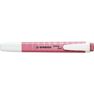 Stabilo Swing Cool Pastel Marcador Fluorescente - Cuerpo Plano - Punta Biselada - Trazo entre 1 y 4mm - Tinta con Base de Agua - Color Rosa Cerezo en 