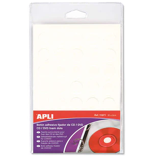 Apli Boton Fijador Blanco para CD/DVD 35 U.