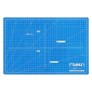 Dahle 10691 Plancha de Corte A3 30x45cm - 5 Capas con Nucleo Resistente al Corte - Lineas de Orientacion - Color Azul