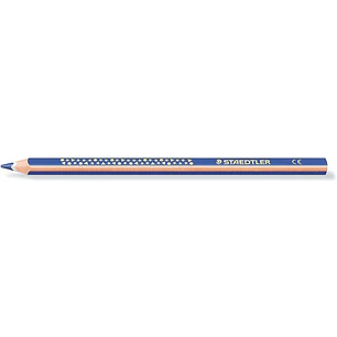 Staedtler Jumbo Noris 128 Lapiz Triangular de Color - Mina de 4mm - Resistencia a la Rotura - Diseño Ergonomico - Color Azul