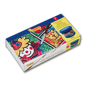 Jovi Pack de 7 Botes de Tempera 35ml - Mezclables - Para Papel, Cartulina, Madera, Tela, Pasta de Modelar y Barro - Incluye Pincel - Colores Surtidos
