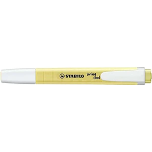 Stabilo Swing Cool Pastel Marcador Fluorescente - Cuerpo Plano - Punta Biselada - Trazo entre 1 y 4mm - Tinta con Base de Agua - Color Amarillo Cremos