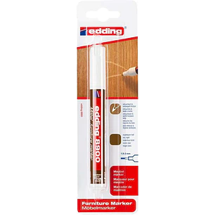 Edding 8900 Rotulador Permanente para Muebles - Punta Redonda 1.5-2mm - Resistente a la Luz - Secado Rapido - Color Nogal Claro