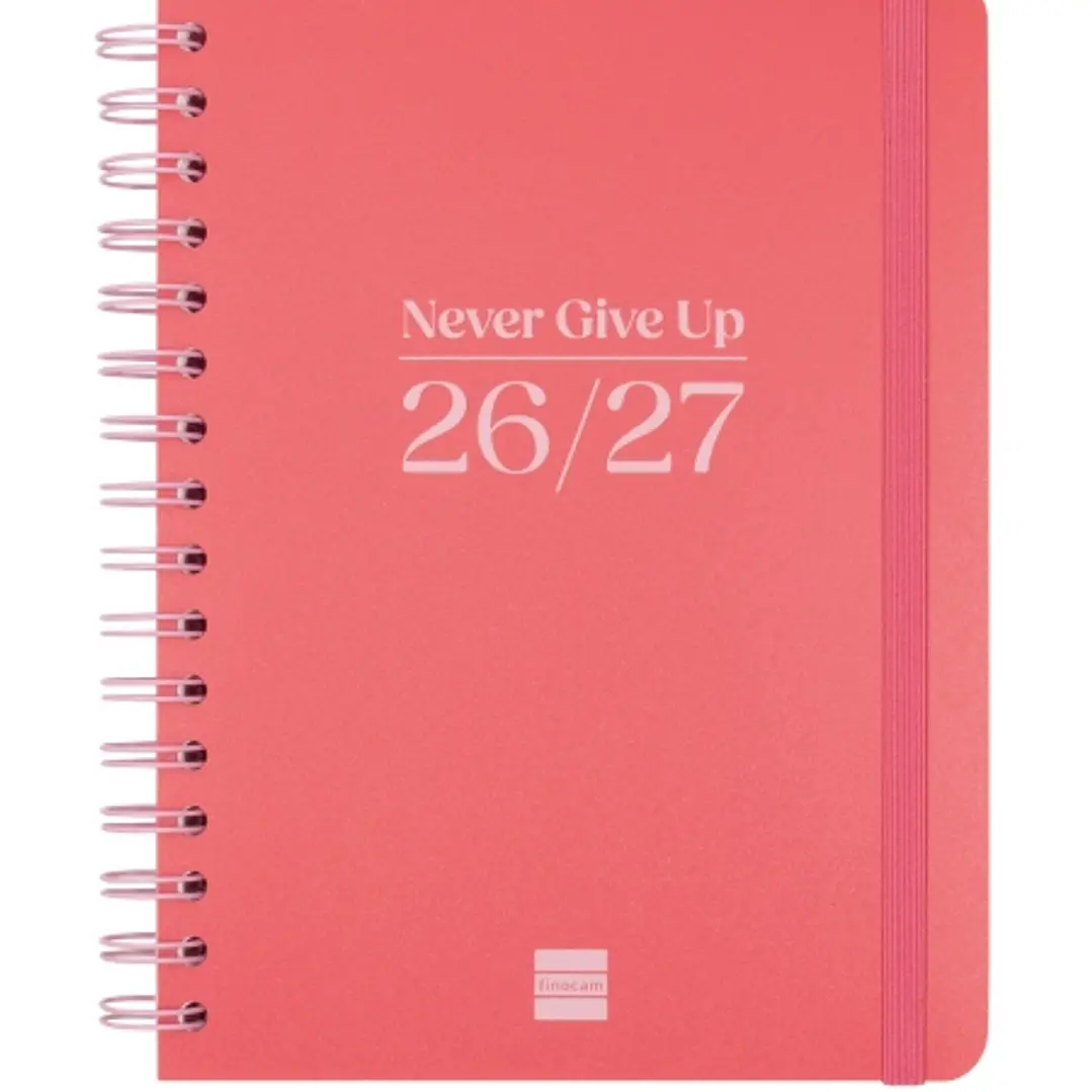 Finocam Cosmo Flex Agenda Escolar 26/27 - Semana Vista Horizontal - Formato 4º - 155x212mm - Tapas de Polipropileno - Papel de 80g/m2 - Espiral Metali 1