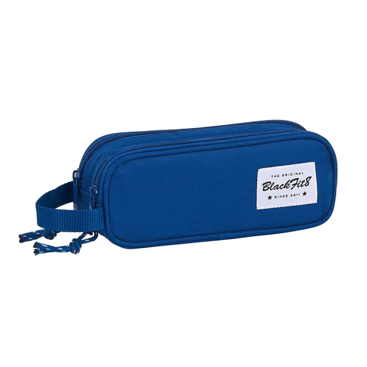 Safta Blackfit8 Oxford Portatodo - 2 Compartimentos con Cremalleras - Asa Lateral - 1L - 210x60x80mm - Color Azul Oscuro 1