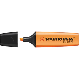 Stabilo Boss 70 Rotulador Marcador Fluorescente - Trazo entre 2 y 5mm - Recargable - Tinta con Base de Agua - Color Naranja Fluorescente