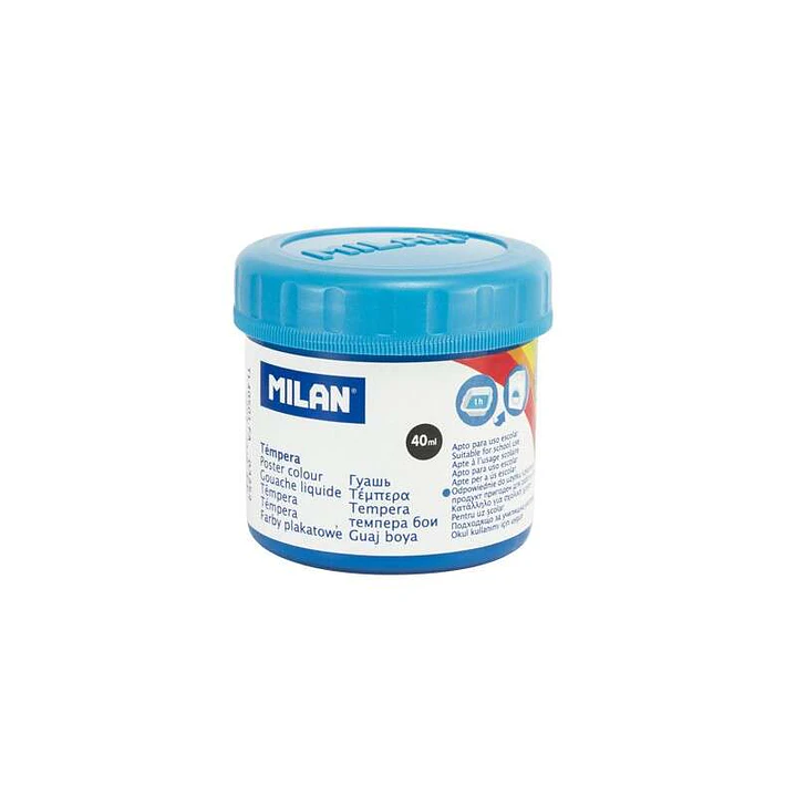 Milan Bote de Tempera 40ml - Secado Rapido - Mezclable - Color Cyan 1