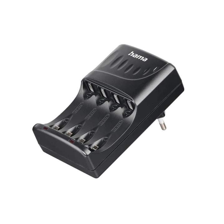 Hama Cargador de Pilar Recargables AA y AAA - Luz LED - Proteccion de Sobrecarga - Temporizador - Color Negro 1