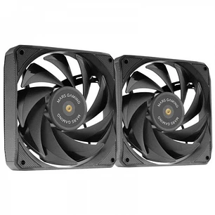 Mars Gaming MF-NCLX2 Kit de Ventiladores PWM - Aspas Hibridas - Rodamientos FDB de Cobre - Pads Antivibracion - Control Preciso de Velocidad - Flujo d