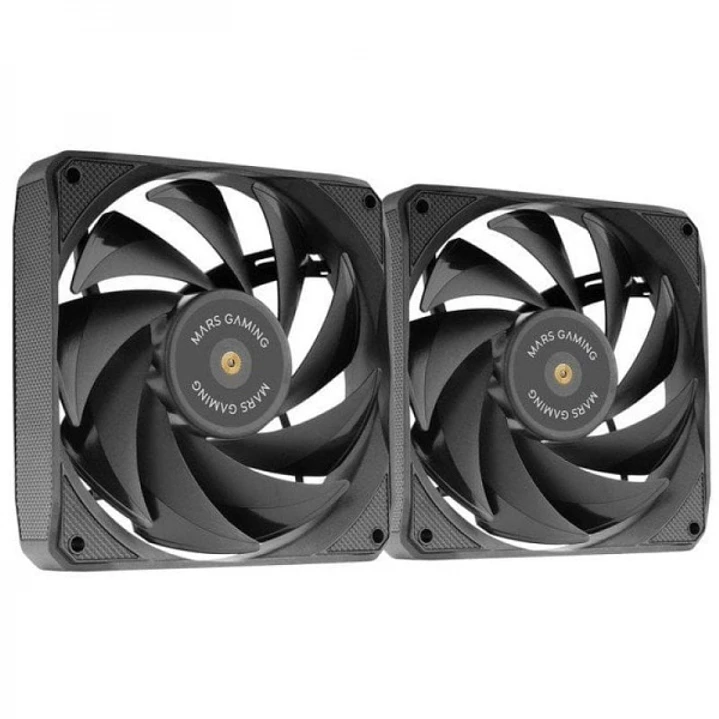 Mars Gaming MF-NCLX2 Kit de Ventiladores PWM - Aspas Hibridas - Rodamientos FDB de Cobre - Pads Antivibracion - Control Preciso de Velocidad - Flujo d 1