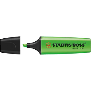 Stabilo Boss 70 Rotulador Marcador Fluorescente - Trazo entre 2 y 5mm - Recargable - Tinta con Base de Agua - Color Verde Fluorescente