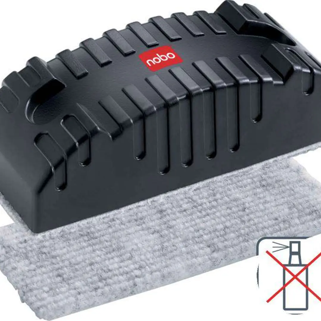 Nobo Borrador Magnetico para Pizarra Blanca - Borra en Seco - Elimina Residuos de Tinta y Suciedad - Color Negro 1