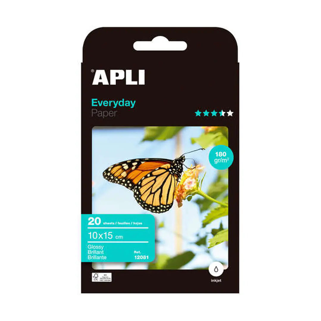 Apli Papel Fotografico Everyday 10 x 15 cm 180g 20 Hojas 1
