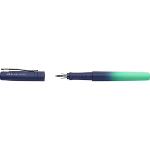 Faber-Castell Poly Ball Flow Edition Buzzing Blue Pluma Estilografica - Ancho del Plumin Medio - Suave al Tacto - Color Azul/Turquesa Degradado