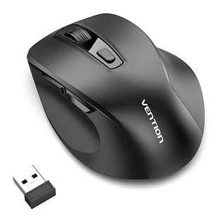 Vention Raton Ergonomico Inalambrico para Diestros - 6 Botones - 4000dpi - Bluetooth - Alcance 10m - Alimentacion a Pilas - Boton de Alternancia de Di