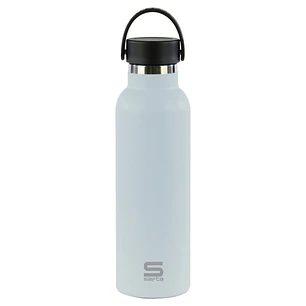 Safta Botella Termo de 600ml - Acero Inoxidable - Base de Silicona Antideslizante - Asa Superior - Color Azul Claro