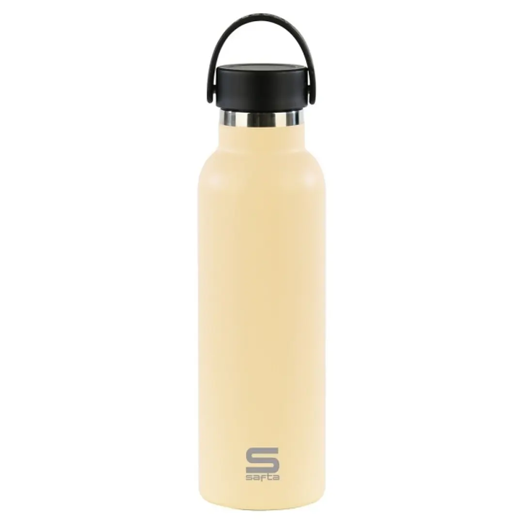 Safta Botella Termo de 600ml - Acero Inoxidable - Asa Superior - Color Arena 1
