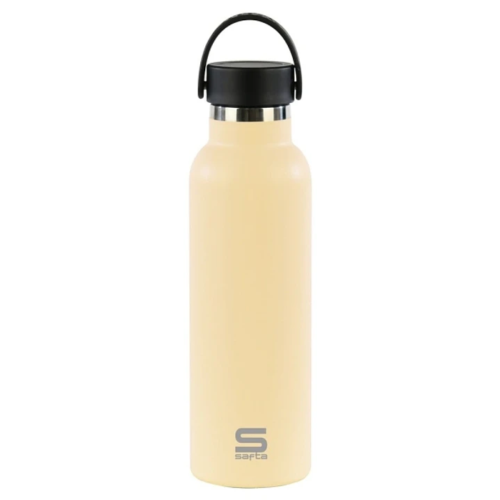 Safta Botella Termo de 600ml - Acero Inoxidable - Asa Superior - Color Arena 1