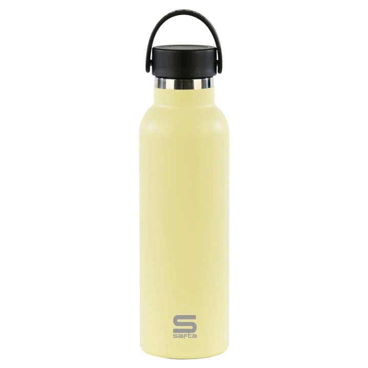 Safta Botella Termo de 600ml - Acero Inoxidable - Asa Superior - Color Amarillo 1