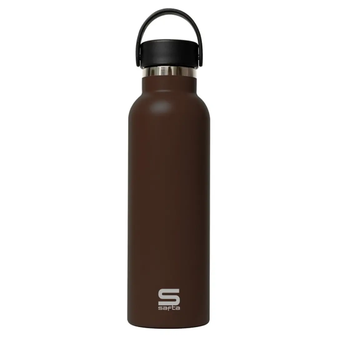 Safta Botella Termo de 600ml - Acero Inoxidable - Asa Superior - Color Marron 1