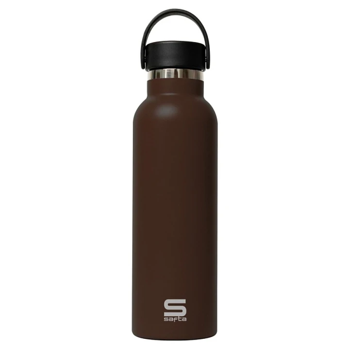 Safta Botella Termo de 600ml - Acero Inoxidable - Asa Superior - Color Marron 1