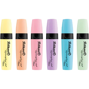 Pelikan Textmarker 490 Pack de 6 Marcadores Fluorescentes Pastel - Ergonomico - No Traspasa el Papel - Colores Surtidos