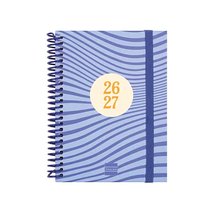 Finocam Diva Agenda Escolar 26/27 - Semana Vista Horizontal - Formato 8º - 120x164mm - Tapas de Carton Forrado - Papel de 80g/m2 - Espiral de Plastico
