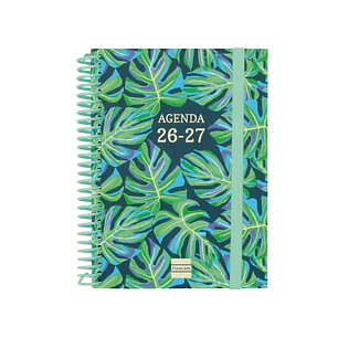 Finocam Diva Agenda Escolar 26/27 - Semana Vista Horizontal - Formato 8º - 120x164mm - Tapas de Carton Forrado - Papel de 80g/m2 - Espiral de Plastico
