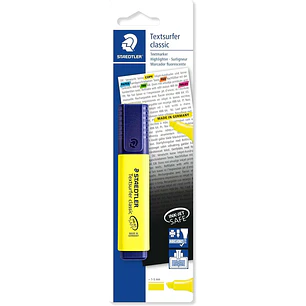 Staedtler Textsurfer Classic 364 Marcador Fluorescente - Punta Biselada 1 - 5mm Aprox - Secado Rapido - Color Amarillo Fluorescente